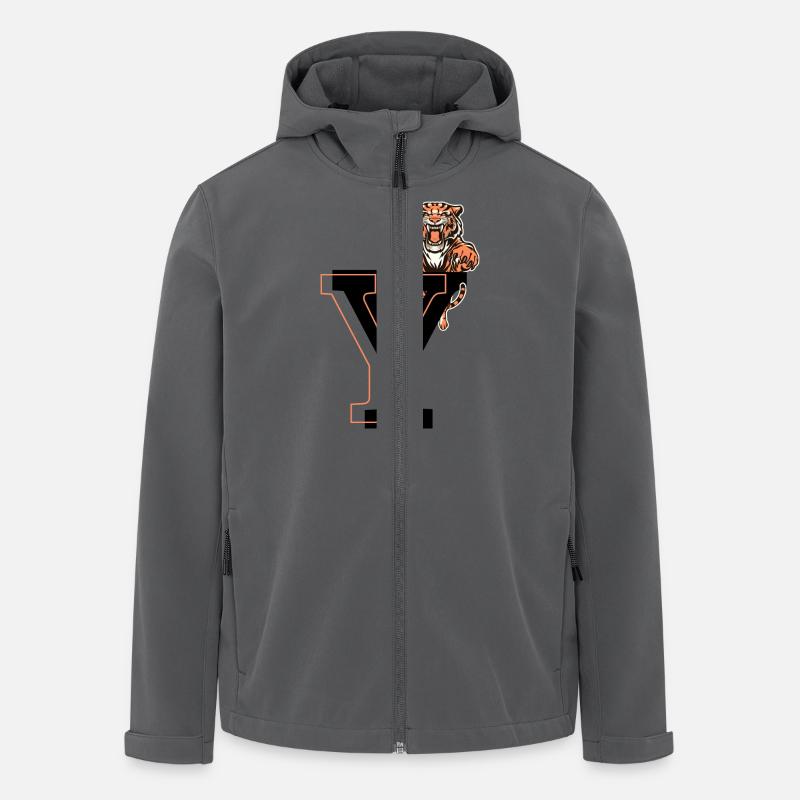 Letter and tiger - gift idea - Men’s Recycled Softshell Jacket by Stanley/Stella - anthracite