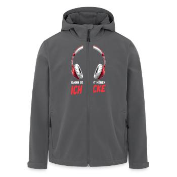 Kann dich nicht hören - Ich zocke - Recycelte Männer Softshell-Jacke von Stanley/Stella - Anthrazit - Vorne - AI Model Male 185 light (185cm)