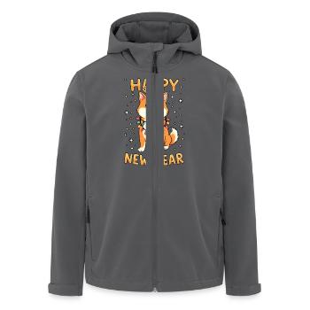Shiba Inu - Weihnachtslichter - Recycelte Männer Softshell-Jacke von Stanley/Stella - Anthrazit - Vorne - AI Model Male 185 light (185cm)