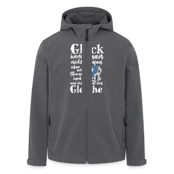 Glück kann man nicht kaufen, aber einen Strandkorb - Recycelte Männer Softshell-Jacke von Stanley/Stella - Anthrazit - Vorne - AI Model Male 185 light (185cm)