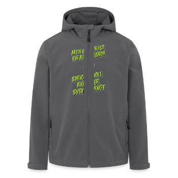 Mein Gehirn ist ein altes Handy … - Recycelte Männer Softshell-Jacke von Stanley/Stella - Anthrazit - Vorne - AI Model Male 185 light (185cm)
