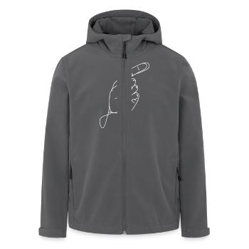 Handgeste Gezeichnet minimalistisch Anzeigen - Recycelte Männer Softshell-Jacke von Stanley/Stella - Anthrazit - Vorne - AI Model Male 185 light (185cm)