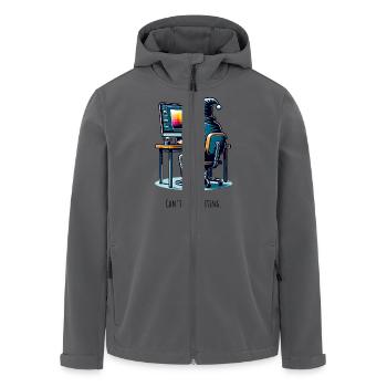 Editing Hacker - Kreativ im Tunnel - Recycelte Männer Softshell-Jacke von Stanley/Stella - Anthrazit - Vorne - AI Model Male 185 light (185cm)