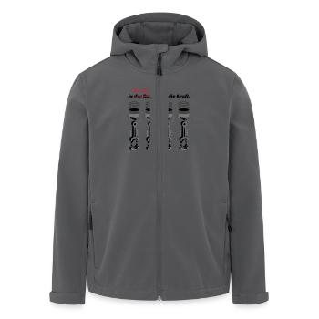 In den Kolben liegt die.. - Recycelte Männer Softshell-Jacke von Stanley/Stella - Anthrazit - Vorne - AI Model Male 185 light (185cm)