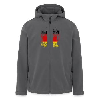 Flagge Deutschland Destroyed Effekt - Recycelte Männer Softshell-Jacke von Stanley/Stella - Anthrazit - Vorne - AI Model Male 185 light (185cm)