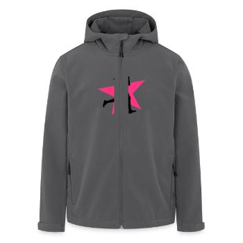 running woman with star 2c / jogging - Recycelte Männer Softshell-Jacke von Stanley/Stella - Anthrazit - Vorne - AI Model Male 185 light (185cm)