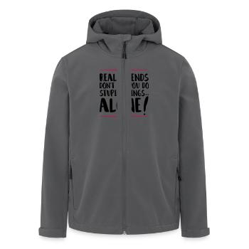 friends stupid things alone - Recycelte Männer Softshell-Jacke von Stanley/Stella - Anthrazit - Vorne - AI Model Male 185 light (185cm)