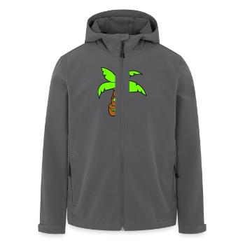 Lustige Palme Gesicht Insel Urlaub Glücklich Comic - Recycelte Männer Softshell-Jacke von Stanley/Stella - Anthrazit - Vorne - AI Model Male 185 light (185cm)