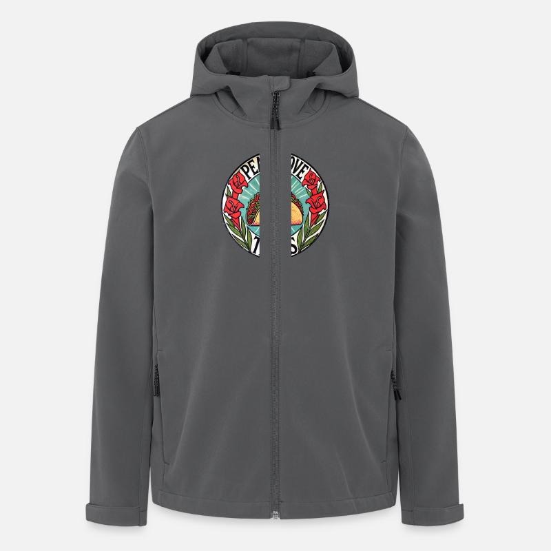 Frieden Liebe Tacos - Recycelte Männer Softshell-Jacke von Stanley/Stella - Anthrazit