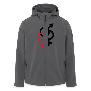 ICH BIN EINE FRAU und BI - Recycelte Männer Softshell-Jacke von Stanley/Stella - Anthrazit - Vorne - AI Model Male 185 light (185cm)