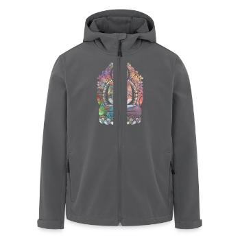 Cosmic Buddha - Recycelte Männer Softshell-Jacke von Stanley/Stella - Anthrazit - Vorne - AI Model Male 185 light (185cm)