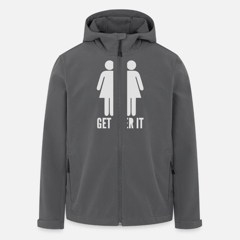 LESBIENNE - NA ET ? - Veste softshell homme en polyester recyclé Stanley/Stella - charbon