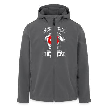 Schweiz - Helden - Europa - Recycelte Männer Softshell-Jacke von Stanley/Stella - Anthrazit - Vorne - AI Model Male 185 light (185cm)