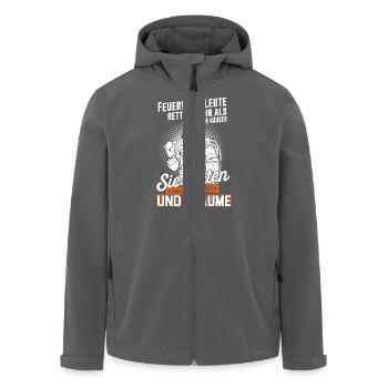 Feuerwehr Feuerwehrmann Feuerwehrfrau Träume - Recycelte Männer Softshell-Jacke von Stanley/Stella - Anthrazit - Vorne - AI Model Male 185 light (185cm)