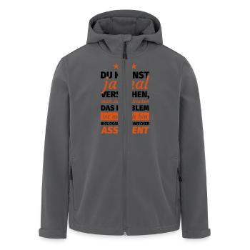 Biologisch-technischer Assistent - Recycelte Männer Softshell-Jacke von Stanley/Stella - Anthrazit - Vorne - AI Model Male 185 light (185cm)