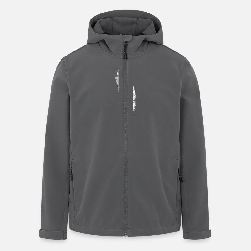 Black and White Feather - Men’s Recycled Softshell Jacket by Stanley/Stella - anthracite