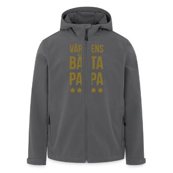 Pappa / Papa / Dad / fars dag / vaderdag / Daddy - Recycelte Männer Softshell-Jacke von Stanley/Stella - Anthrazit - Vorne - AI Model Male 185 light (185cm)