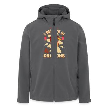 China - Ich glaube an Drachen! - Recycelte Männer Softshell-Jacke von Stanley/Stella - Anthrazit - Vorne - AI Model Male 185 light (185cm)