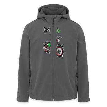 S51 (grün) // Illustration - Recycelte Männer Softshell-Jacke von Stanley/Stella - Anthrazit - Vorne - AI Model Male 185 light (185cm)