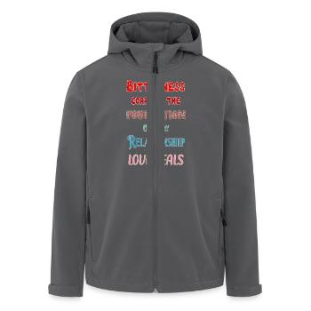 Bitterkeit korrodiert das Fundament - Liebe heilt - Recycelte Männer Softshell-Jacke von Stanley/Stella - Anthrazit - Vorne - AI Model Male 185 light (185cm)