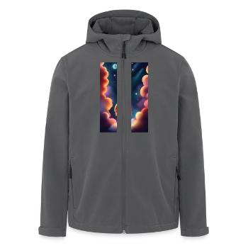 Raketenschiff fliegt ins All - Recycelte Männer Softshell-Jacke von Stanley/Stella - Anthrazit - Vorne - AI Model Male 185 light (185cm)