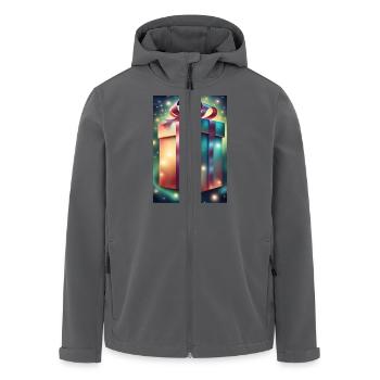 Große Geschenkbox in grünem Licht - Recycelte Männer Softshell-Jacke von Stanley/Stella - Anthrazit - Vorne - AI Model Male 185 light (185cm)