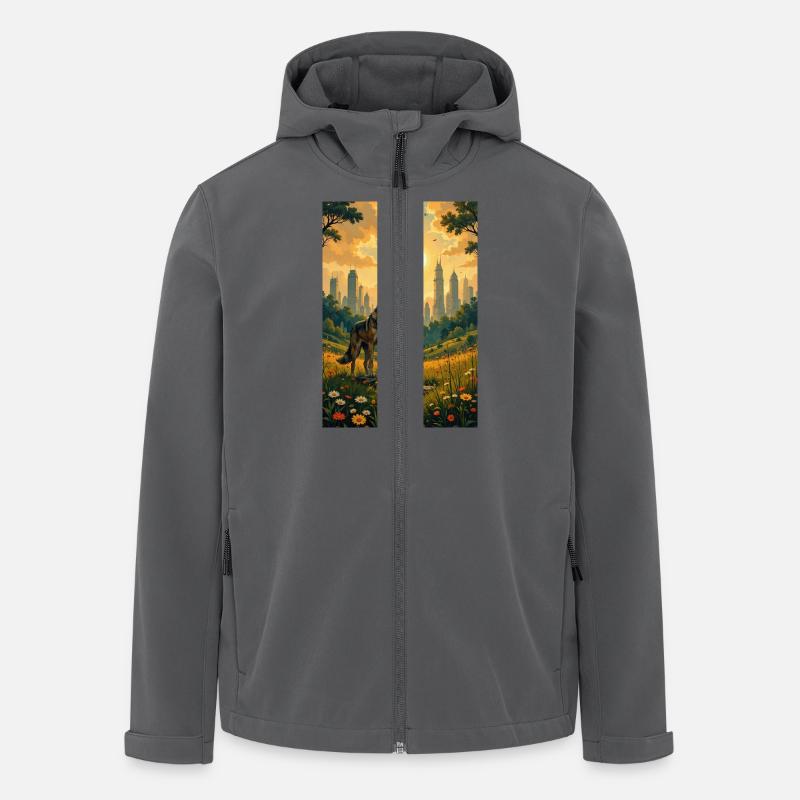 Das Bild des Wolfes - Recycelte Männer Softshell-Jacke von Stanley/Stella - Anthrazit