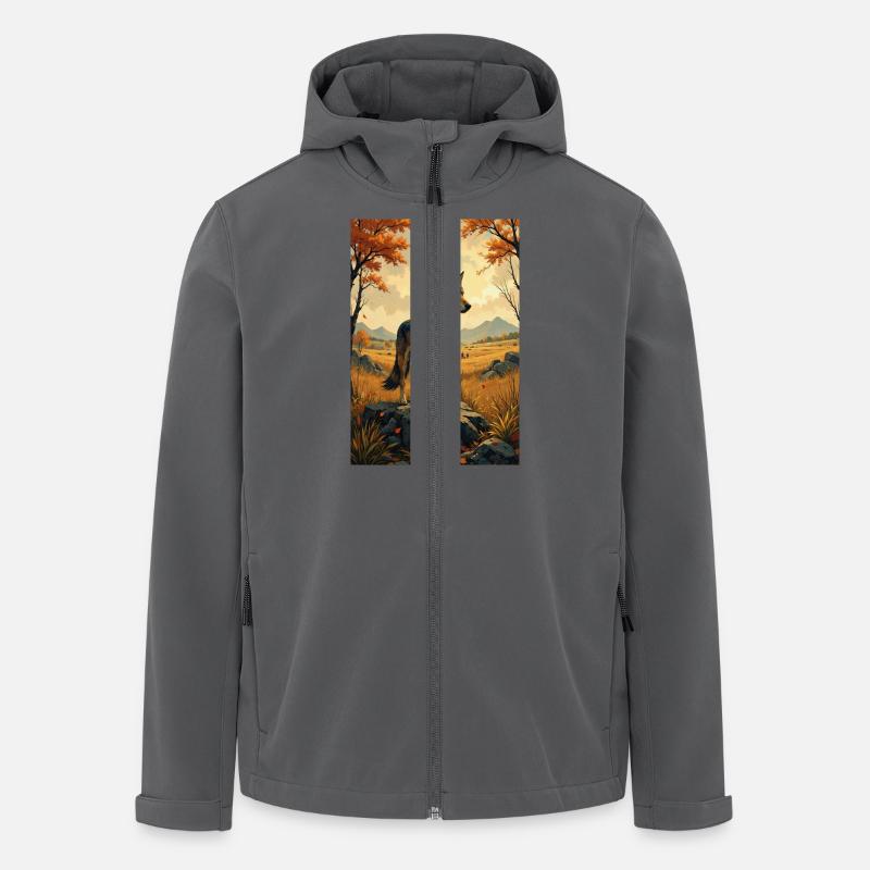 Das Bild des Wolfes - Recycelte Männer Softshell-Jacke von Stanley/Stella - Anthrazit