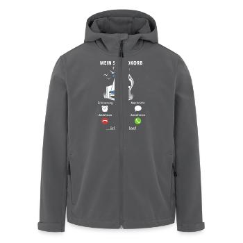 Mein Strandkorb ruft an - ich muss los - Spruch - Recycelte Männer Softshell-Jacke von Stanley/Stella - Anthrazit - Vorne - AI Model Male 185 light (185cm)