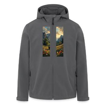 Bild Landschaft mit einem Bären. - Recycelte Männer Softshell-Jacke von Stanley/Stella - Anthrazit - Vorne - AI Model Male 185 light (185cm)