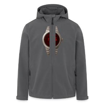 Coole Digitaluhr im Edelstahlgehäuse mit roten LED - Recycelte Männer Softshell-Jacke von Stanley/Stella - Anthrazit - Vorne - AI Model Male 185 light (185cm)