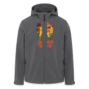 Bulldogge Skateboards bei Sonnenuntergang - Recycelte Männer Softshell-Jacke von Stanley/Stella - Anthrazit - Vorne - AI Model Male 185 light (185cm)