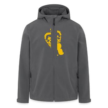 R – Name - Buchstabe - Recycelte Männer Softshell-Jacke von Stanley/Stella - Anthrazit - Vorne - AI Model Male 185 light (185cm)