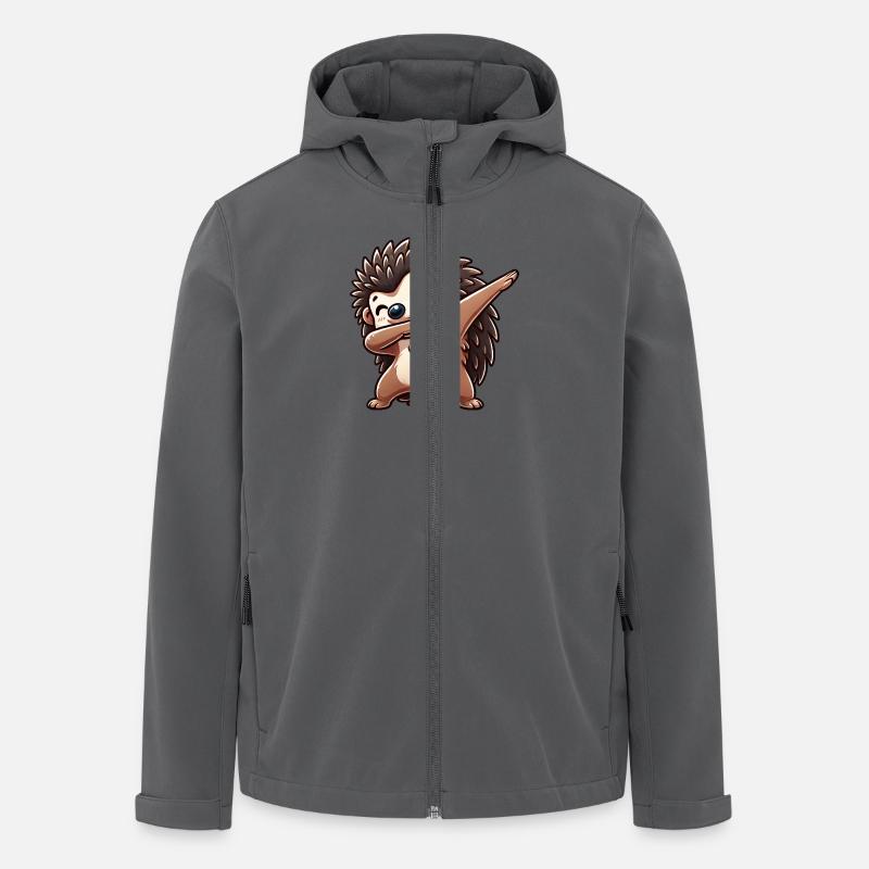 Cooler Igel Cartoon Dab Dabbing Tanz - Recycelte Männer Softshell-Jacke von Stanley/Stella - Anthrazit