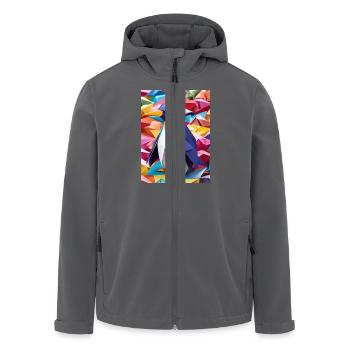 Regenbogenwatschel - Origami-Pinguin - Recycelte Männer Softshell-Jacke von Stanley/Stella - Anthrazit - Vorne - AI Model Male 185 light (185cm)