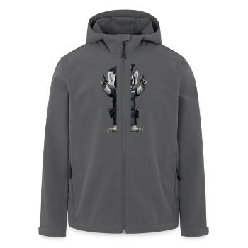 DACHSPOLIZEI - Recycelte Männer Softshell-Jacke von Stanley/Stella - Anthrazit - Vorne - AI Model Male 185 light (185cm)