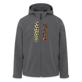 Leoparden Fell Muster - Recycelte Männer Softshell-Jacke von Stanley/Stella - Anthrazit - Vorne - AI Model Male 185 light (185cm)