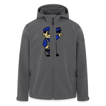 Maler mit Pinsel und Farbe - Recycelte Männer Softshell-Jacke von Stanley/Stella - Anthrazit - Vorne - AI Model Male 185 light (185cm)