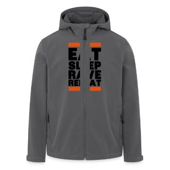 eat sleep rave repeat - Recycelte Männer Softshell-Jacke von Stanley/Stella - Anthrazit - Vorne - AI Model Male 185 light (185cm)
