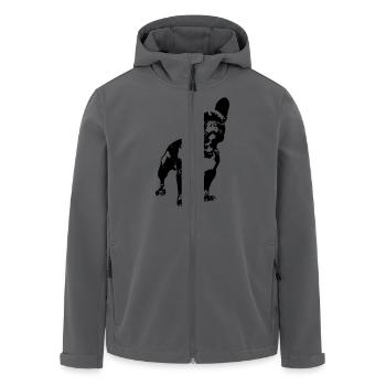 French Bulldog - Recycelte Männer Softshell-Jacke von Stanley/Stella - Anthrazit - Vorne - AI Model Male 185 light (185cm)
