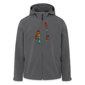 Zauber Pilze, Magic Mushrooms, Psychedelic, Goa - Recycelte Männer Softshell-Jacke von Stanley/Stella - Anthrazit - Vorne - AI Model Male 185 light (185cm)
