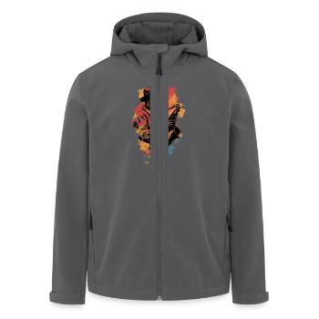 Jazz in Farben - Recycelte Männer Softshell-Jacke von Stanley/Stella - Anthrazit - Vorne - AI Model Male 185 light (185cm)
