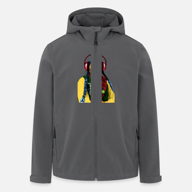 Sitzender Bulle - Recycelte Männer Softshell-Jacke von Stanley/Stella - Anthrazit