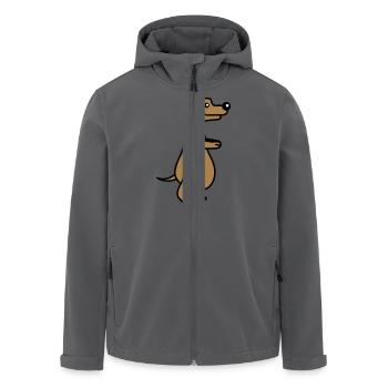 Hund Dicker Bauch Übergewicht Lustig Cartoon Comic - Recycelte Männer Softshell-Jacke von Stanley/Stella - Anthrazit - Vorne - AI Model Male 185 light (185cm)