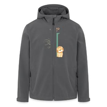 Buchstabe i Grüne Dschungeltiere - Recycelte Männer Softshell-Jacke von Stanley/Stella - Anthrazit - Vorne - AI Model Male 185 light (185cm)
