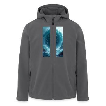 Charybdis, gigantischer Strudel mit gezackten Reißzähnen - Recycelte Männer Softshell-Jacke von Stanley/Stella - Anthrazit - Vorne - AI Model Male 185 light (185cm)