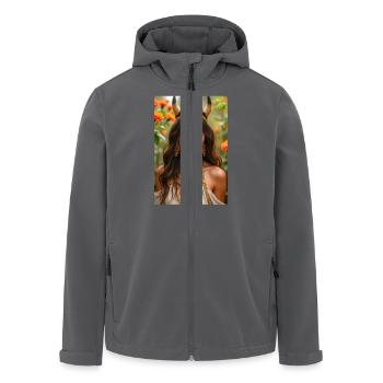 Hathor, goldener Kopfschmuck mit Sonnenscheibe - Recycelte Männer Softshell-Jacke von Stanley/Stella - Anthrazit - Vorne - AI Model Male 185 light (185cm)