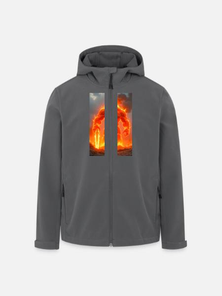 Surt Feuer Riese führt Zerstörung Ragnarök an - Recycelte Männer Softshell-Jacke von Stanley/Stella - Anthrazit