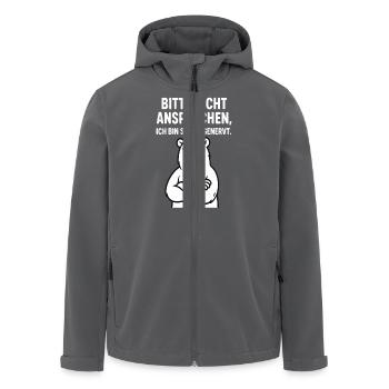 Eisbär - bitte nicht ansprechen. - Recycelte Männer Softshell-Jacke von Stanley/Stella - Anthrazit - Vorne - AI Model Male 185 light (185cm)
