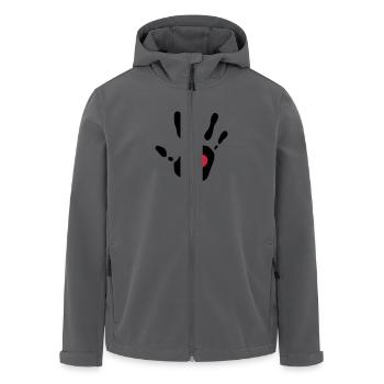Handabdruck rotes Herz - Recycelte Männer Softshell-Jacke von Stanley/Stella - Anthrazit - Vorne - AI Model Male 185 light (185cm)